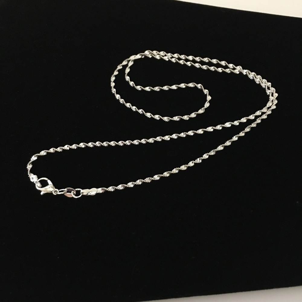 Sterling Silver Stamped 925 Wave/Rope Chain. New - Picture 4 of 7